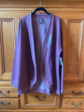 Womens Jockey Open-Front Dusty Purple Cardigan Sweater 💜